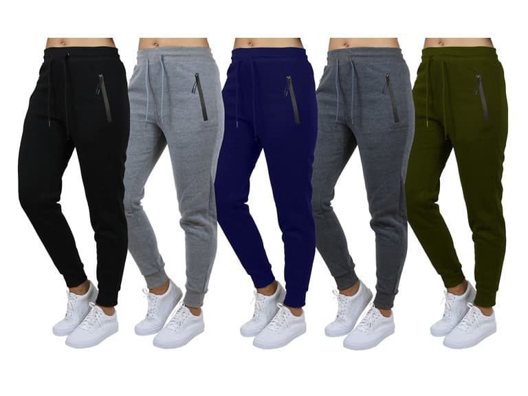 3Pk Asst Womens Fleece-Lined Jogger Pants - Image 1