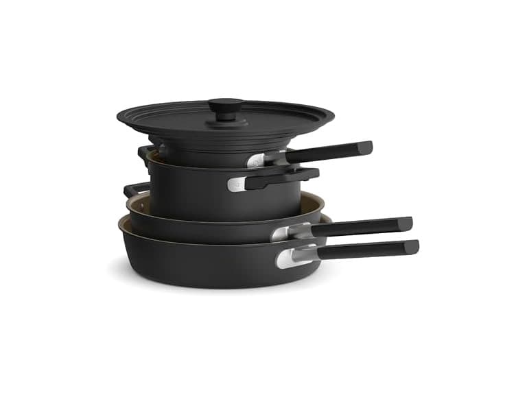 BELLA 9-Piece StoreMore Cookware Set Black - Image 1