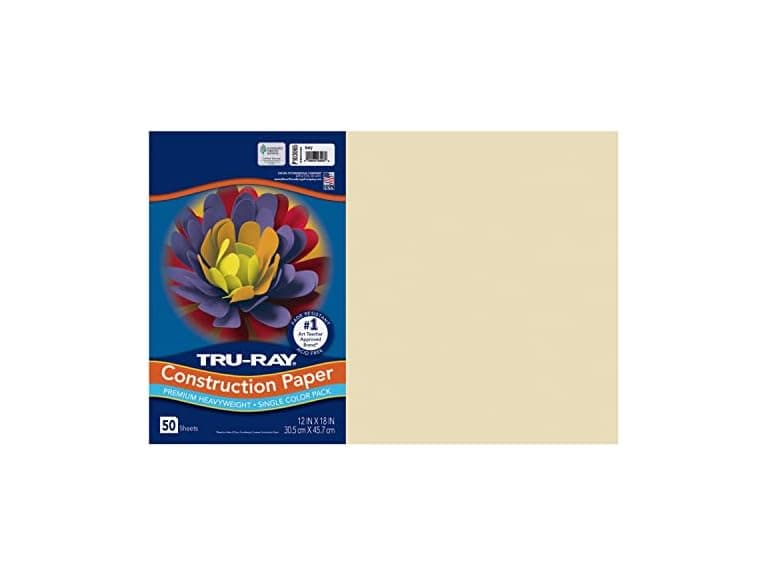 Tru-Ray Construction Paper, Ivory, 12" x 18", 50 Sheets - Image 1