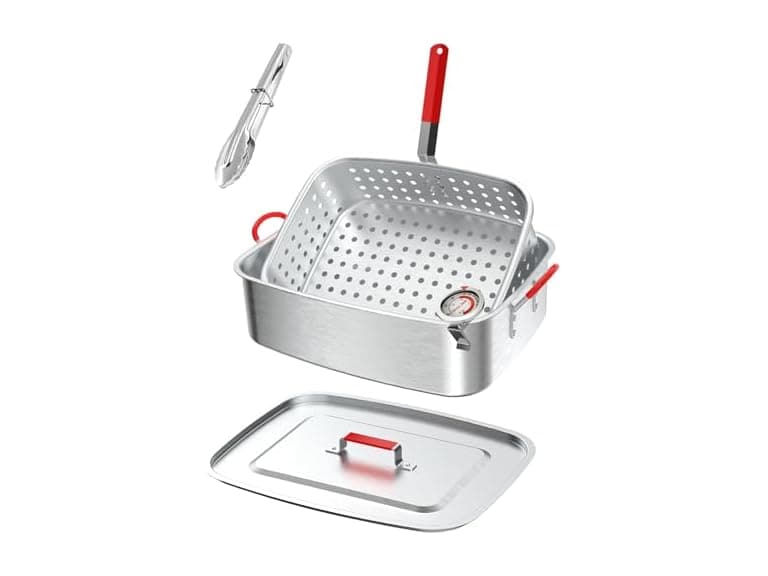 Aluminum Deep Fryer Pot | Lid | Outdoor Fish Fryer Pot