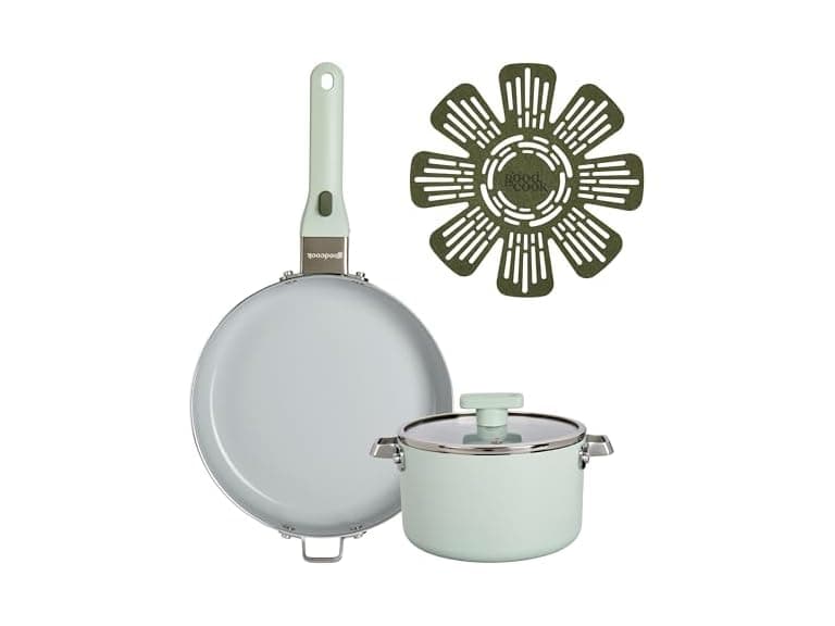GoodCook Ceramic Cookware Set 5-Piece Sage Green - Image 1