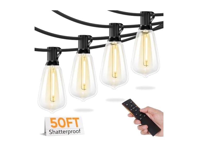 Brightever LED 50FT Outdoor String Lights with Remote - Image 1