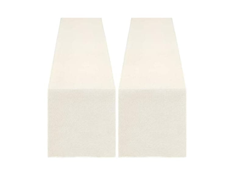 Burlap Table Runner White  - Image 1