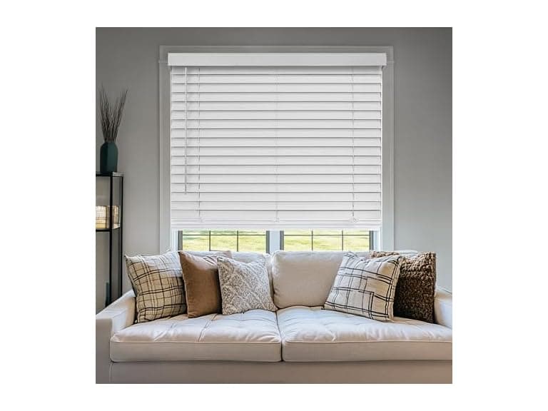 CHICOLOGY 2" Cordless Faux Wood Blinds 62" W x 60" H - Image 1