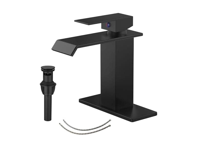 BATHLAVISH Matte Black Bathroom Sink Faucet - Image 1