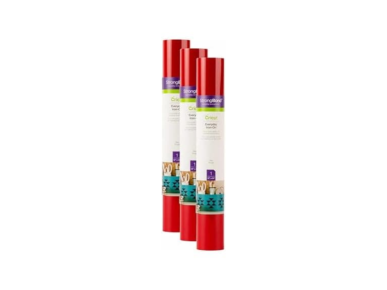 Cricut Everyday Iron On, Red, 3-Pack of 2ft - Image 1