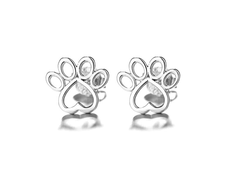 Sterling Silver Paw Stud Earrings - Image 1