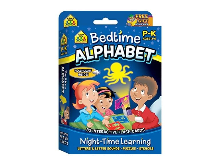 School Zone Bedtime Alphabet Night-Time Learning, Interactive Flash Cards - Image 1