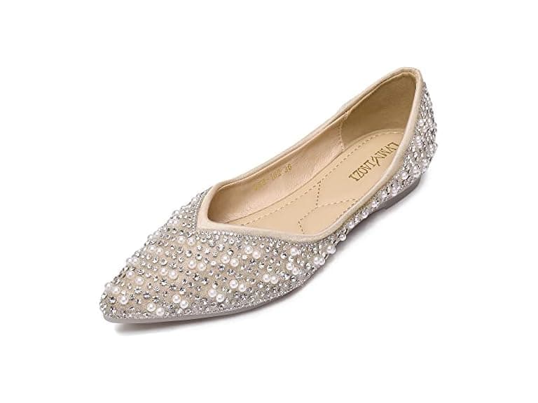 Women's Rhinestone Pointed Toe Flats  - Image 1