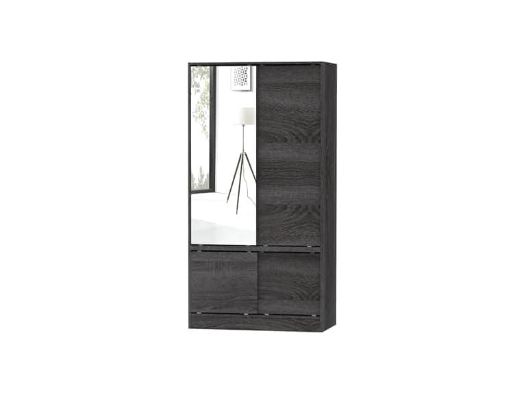 Home Basics Charred Oak Wardrobe Organizer Cabinet - Image 1
