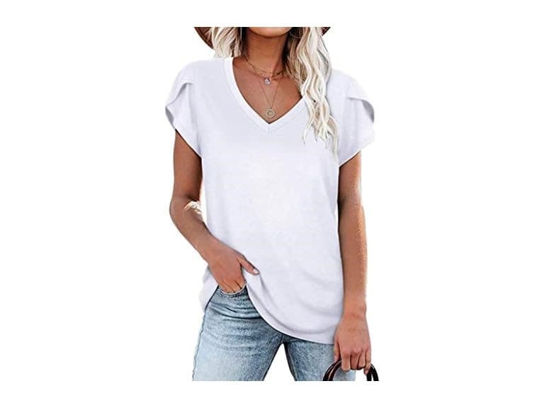 2 Pack Women's V Neck Casual T Shirt - Image 1