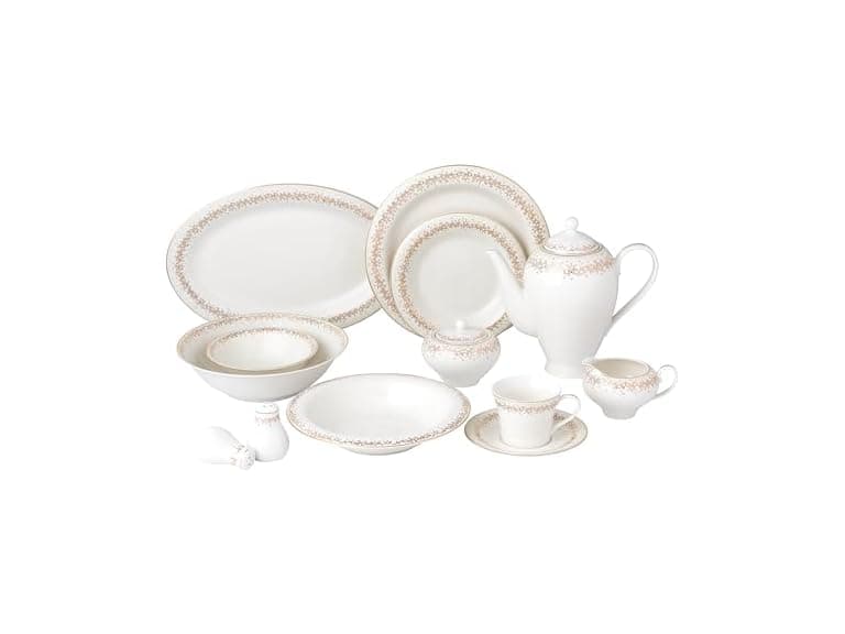 Lorren Home Trends Bone China Dinnerware Set White - Image 1