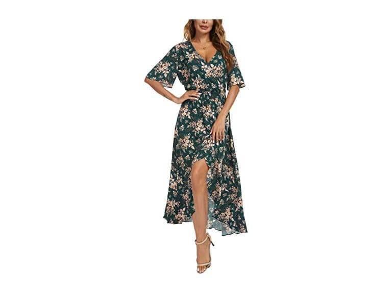 Kormei Women (M) Short Sleeve V Neck High Dress - Image 1