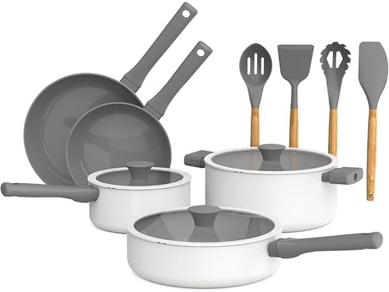 bella 12PC Cookware Set, Evergood Nonstick Coating - Image 1