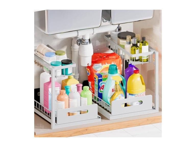 Under Sink Organizer and Storage 2 Pack, Slide Out - Image 1