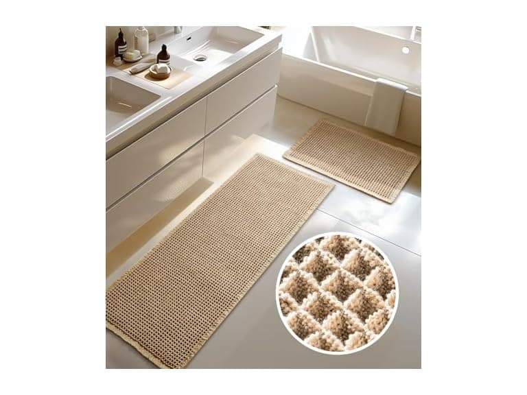 Furicher Large Waffle Bath Mat Set - Image 1