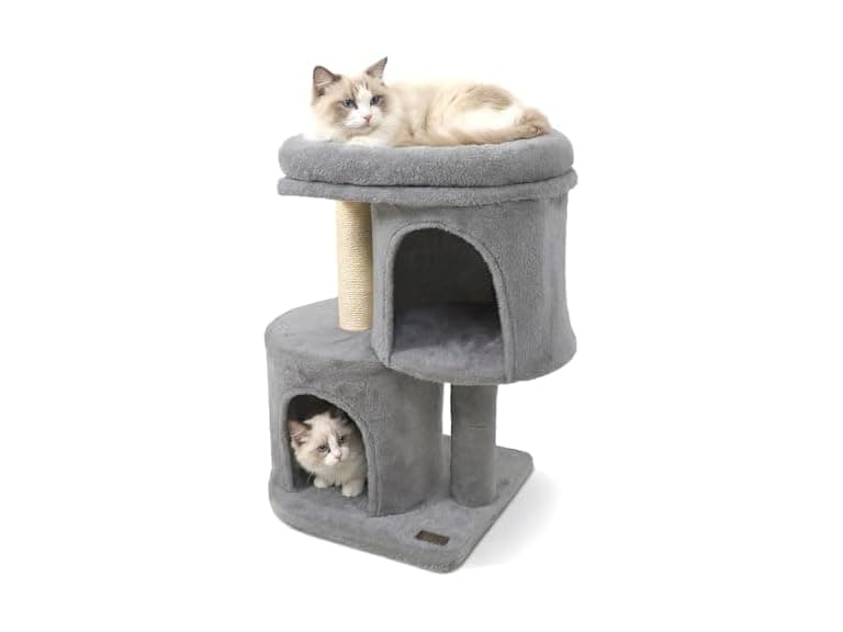 DORTALA Cat Tree for Indoor Cats, 26-Inch Grey - Image 1