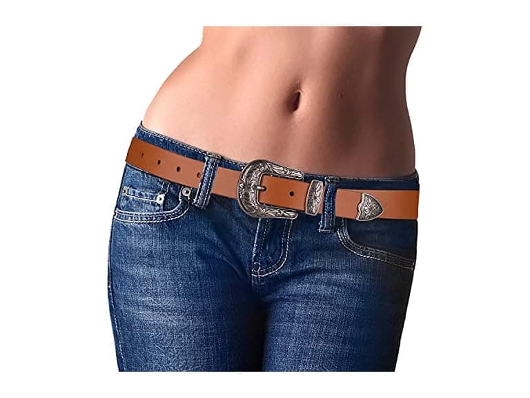 Women's Western Cowgirl Leather Belt - Image 1