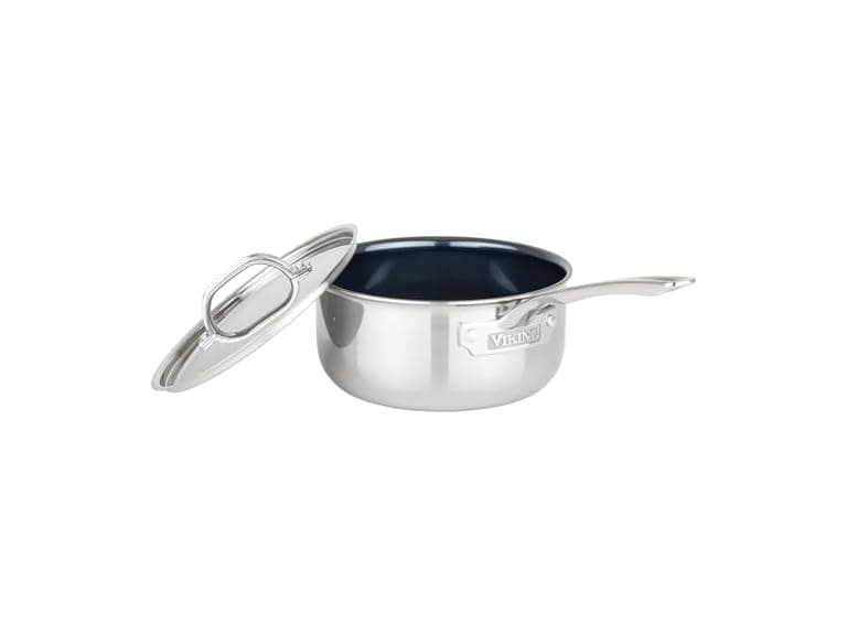Viking 4-Ply Sauce Pan with Lid, 3 Quart Blue/Silver - Image 1