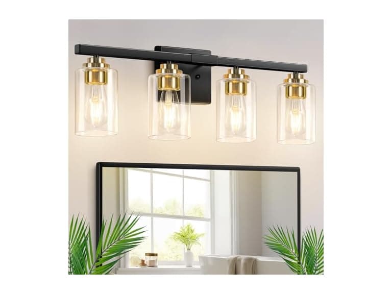 4-Light Bathroom Light Fixtures, 27" Modern Vanity - Image 1
