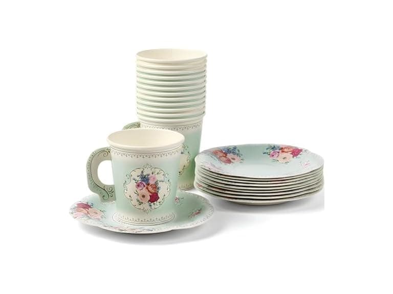 Fun Express Truly Scrumptious Paper Tea Cup Set - 3' | Pack of 12 - Image 1