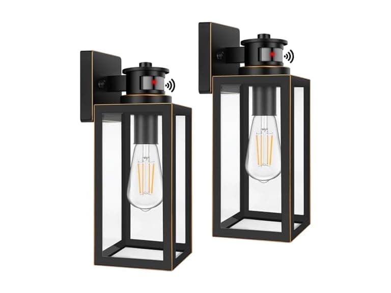 TOBUSA 2-Pack Motion Sensor Outdoor Wall Lights- Bronze