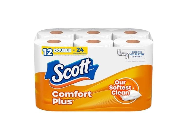 Scott ComfortPlus Toilet Paper, 12 Double Rolls - Image 1