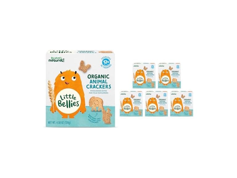 5PK Little Bellies Organic Animal Crackers 4.58 oz. - Image 1
