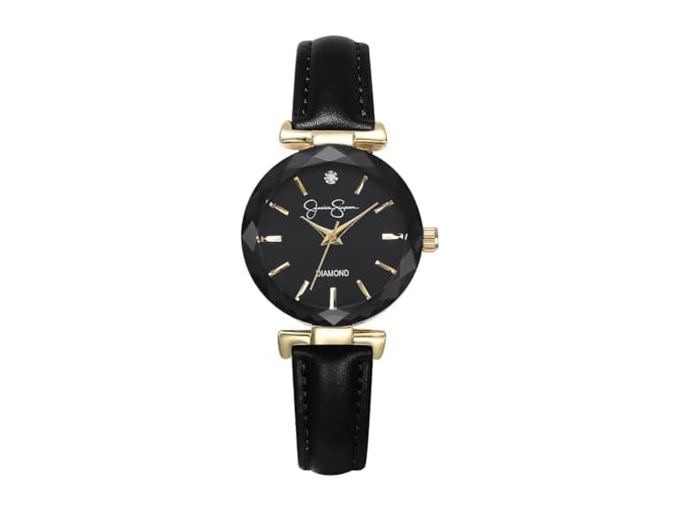 Jessica Simpson Round Watch Leather Band - Image 1