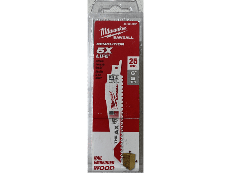 Milwaukee 48-00-8021 25 Pk 6" Recip Blades