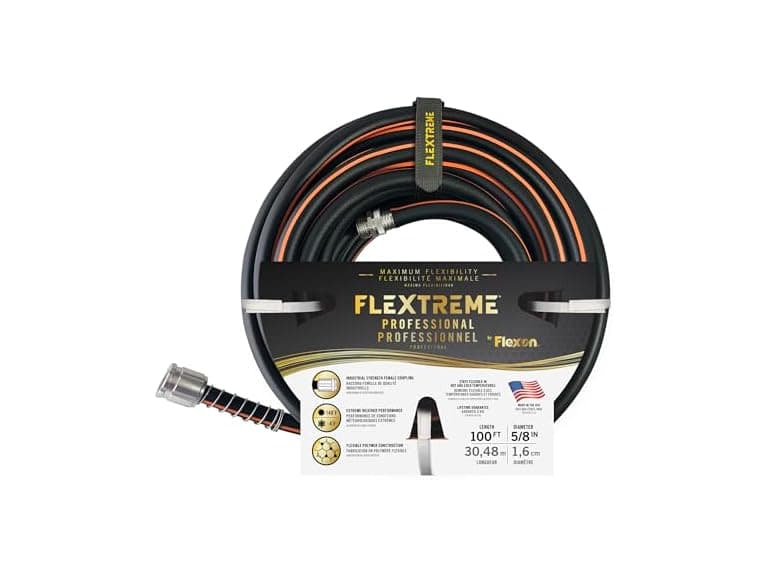 Flexon Flextreme Pro 5/8" x 100ft Performance Rubber Garden Hose - Image 1