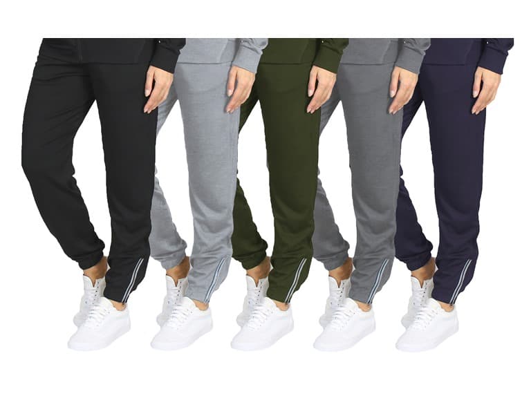 3Pk Womens Track Pants w-Ankle Zippers - Image 1