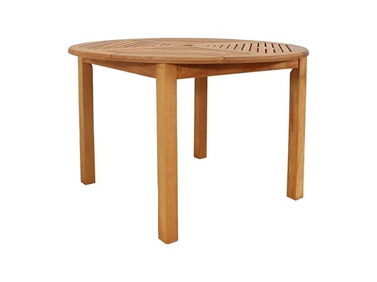 Sunnydaze Meranti Outdoor Dining Table with Umbrella Hole - Image 1