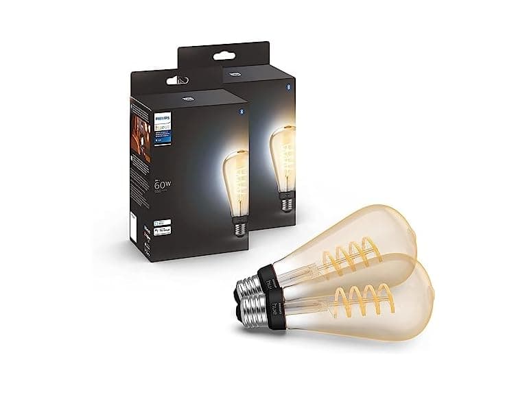 Philips Hue Smart 60W ST23 Filament LED Bulb, 2 Pack - Image 1