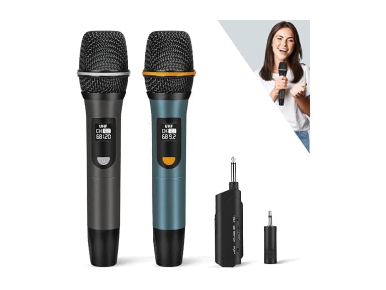 Wireless UHF Karaoke Microphone Set - Image 1
