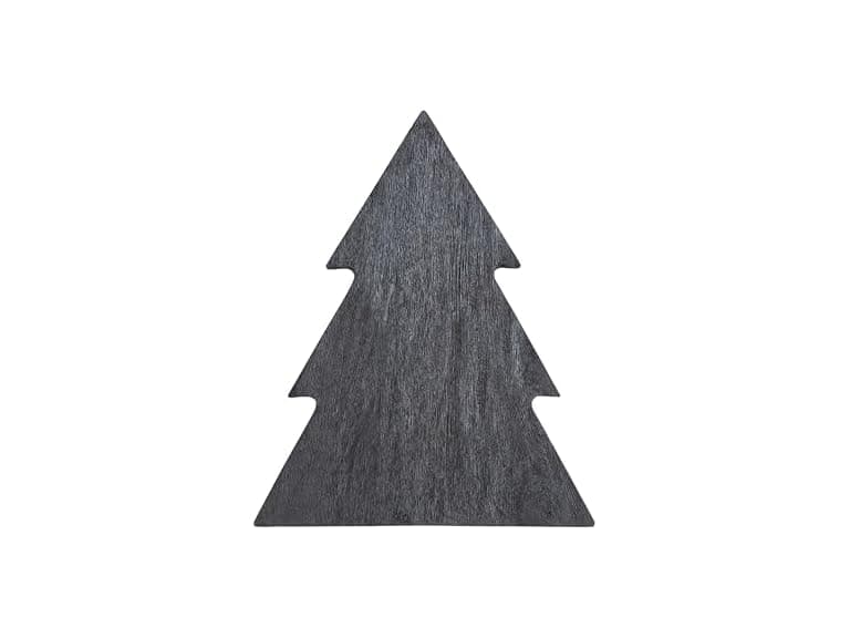 Creative Co-Op Mango Wood Tree Shaped Board, Black - Image 1