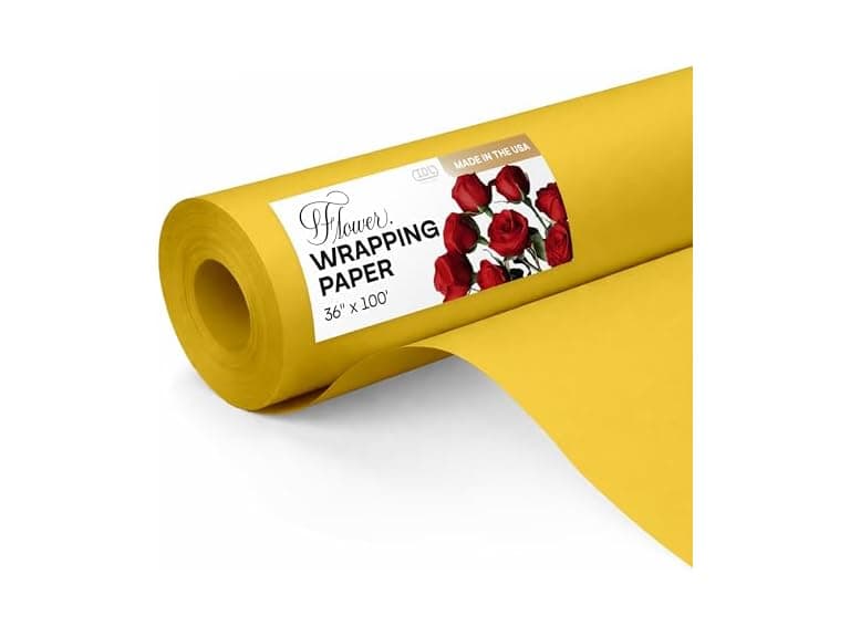 Yellow Flower Wrapping Paper 36x100ft - Image 1