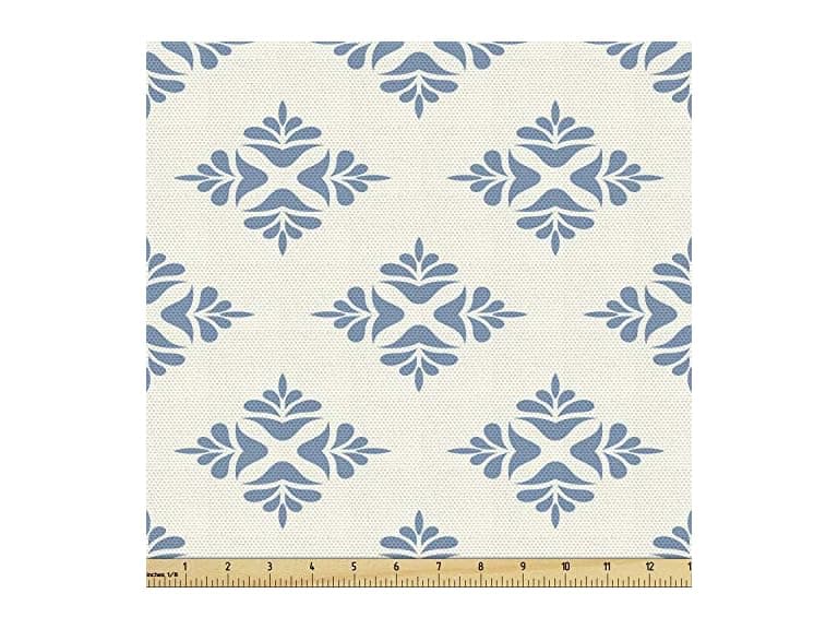 Ambesonne Geometric Fabric by The Yard, Abstract Leaves - Image 1