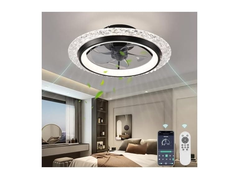 Modern Ceiling Fans With Lights, 19.7" - Image 1