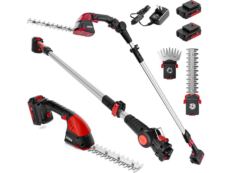 MZK 2-in-1 20V Pole Mini Hedge Trimmer & Grass Shear - Image 1