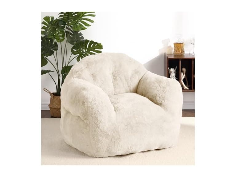 Small Bean Bag Chair 39in Beige - Image 1