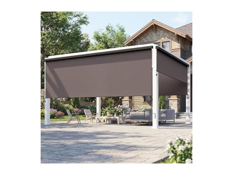 FansaFurn Integrated Outdoor Roller Shades 8'W x 8'H