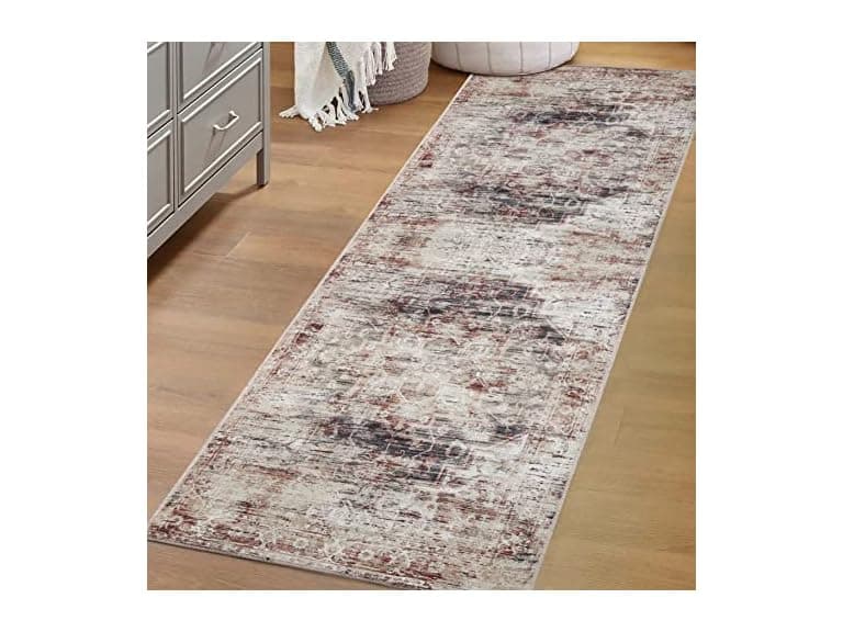 Superior Distressed Medallion Machine Washable Indoor Area Rug - Image 1