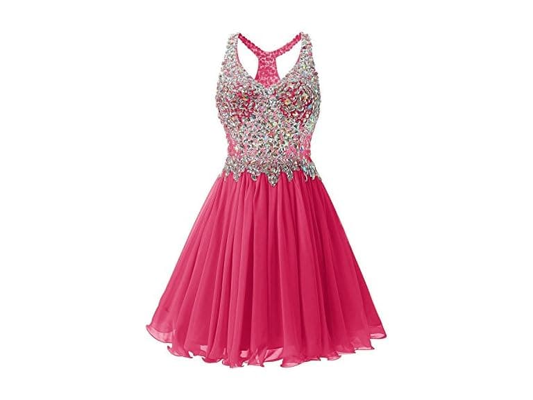 Fanciest Women (8) Beaded Chiffon Homecoming Dress - Image 1