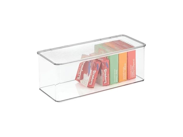 iDesign Plastic Stackable Hinged-Lid Storage Box Clear - Image 1