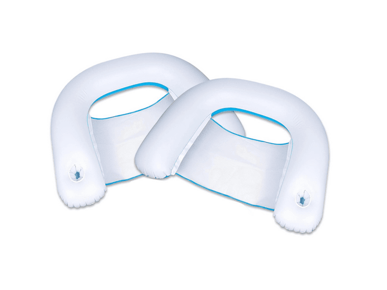 Zone Tech PA0014 Inflatable 2 Pool Chairs White/Blue - Image 1