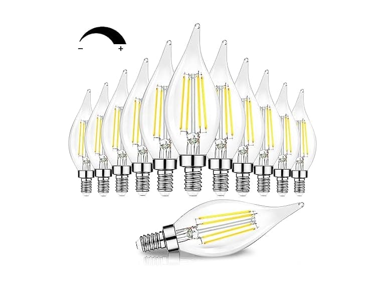 TOBUSA Dimmable E12 Candelabra LED Bulbs 6W 5000K - Image 1