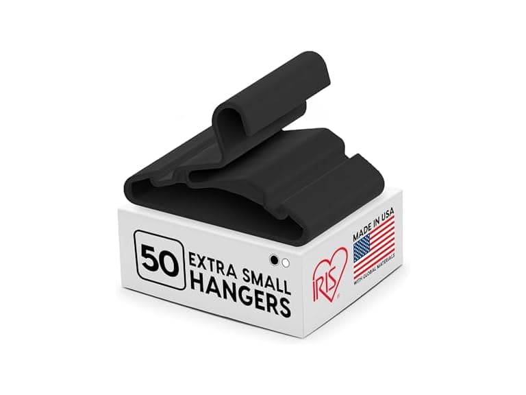 IRIS USA Extra Small Hangers 50 Pack  Black - Image 1