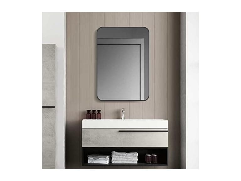 SNUGACE Black Metal Framed Mirror Rectangle W - Image 1