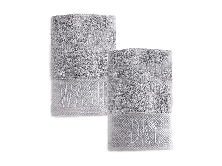 Rae Dunn Hand Towels, Wash/Dry, 16"x28" - Image 1